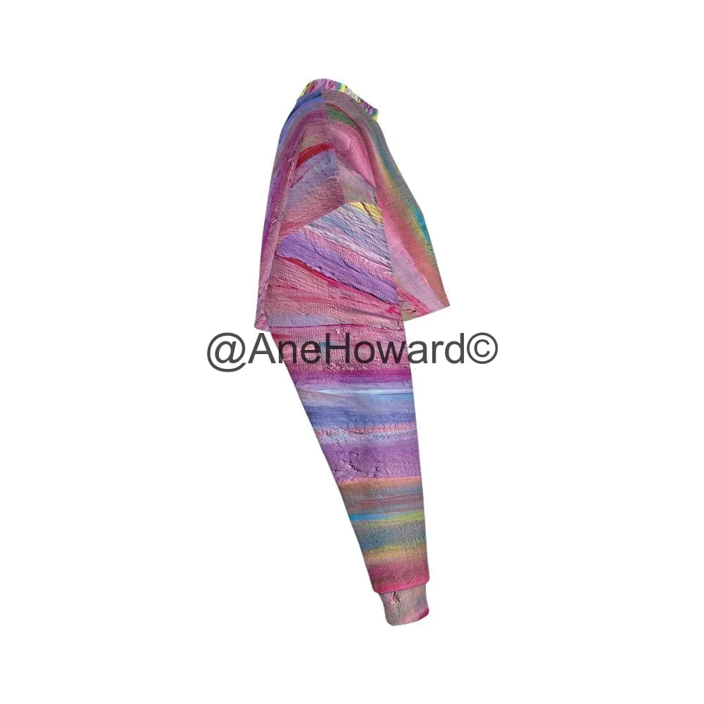 Women’s Cropped Crewneck Sweatshirt Rainbow