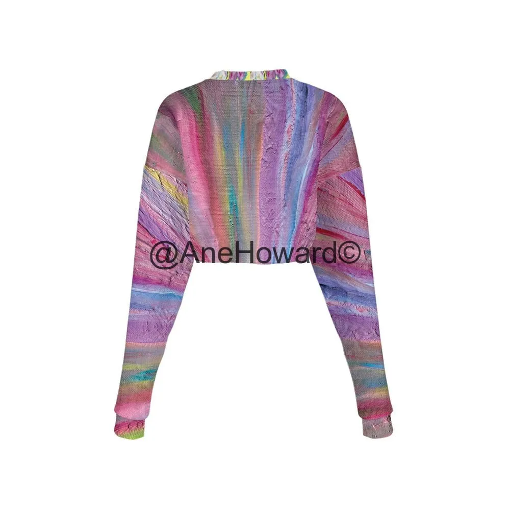 Women’s Cropped Crewneck Sweatshirt Rainbow