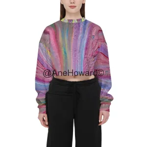 Women’s Cropped Crewneck Sweatshirt Rainbow