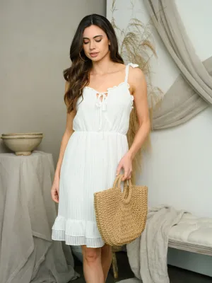 WOMEN'S SLEEVELESS FRONT TIE MIDI DRESS