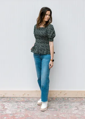 X Black Ditsy Floral Top