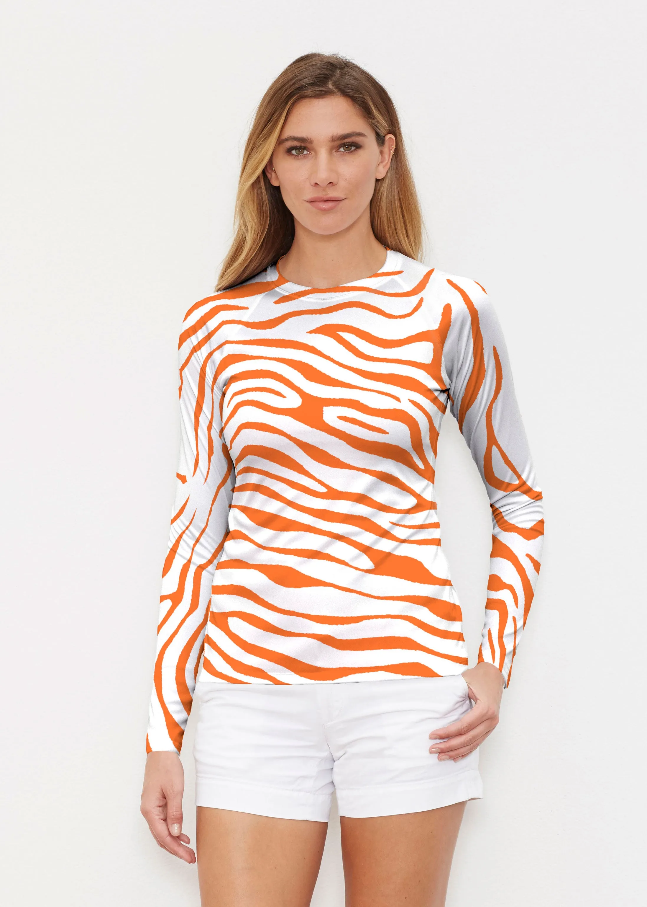 Zebra Orange (7042) ~ Long Sleeve Rash Guard
