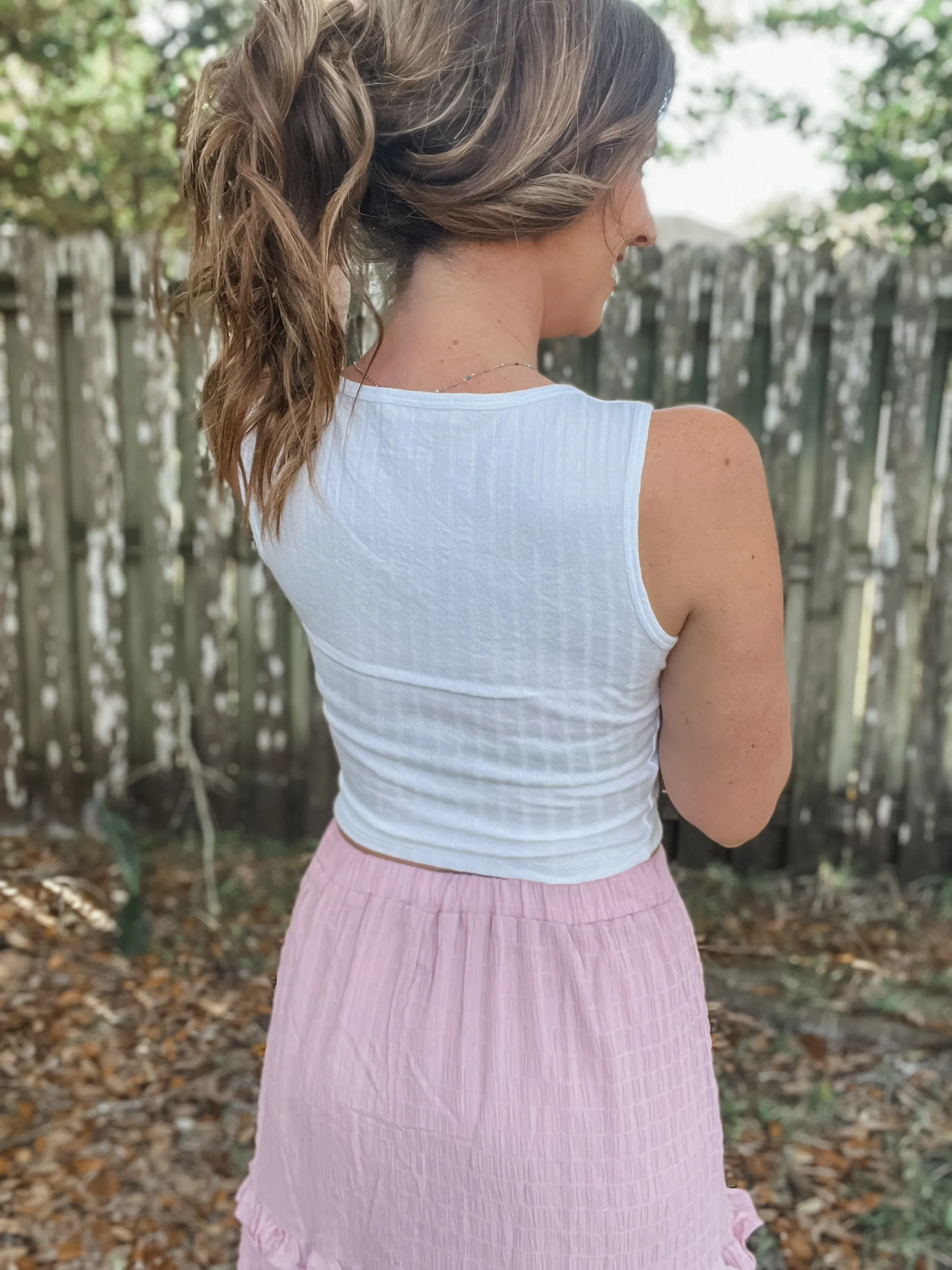 Zenana Ribbed Cropped Top