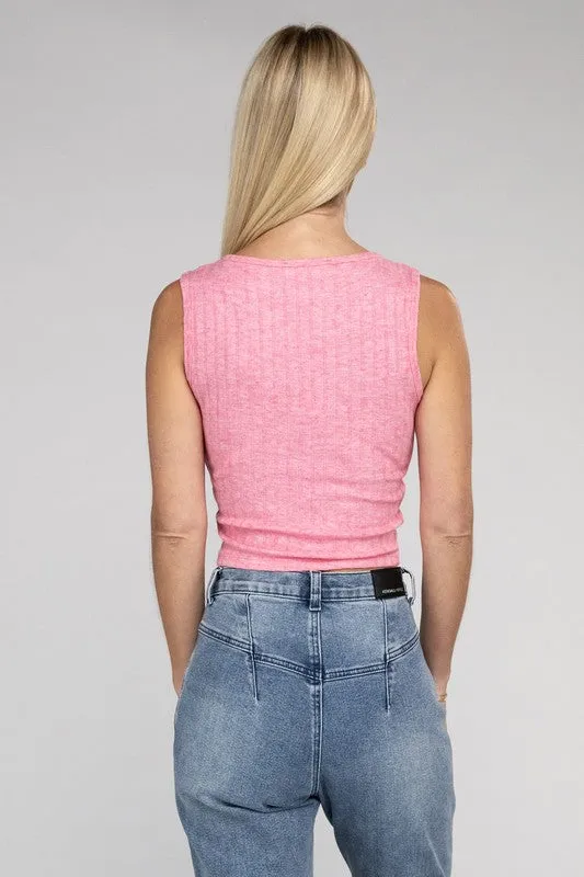 Zenana Ribbed Cropped Top