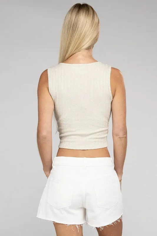 Zenana Ribbed Cropped Top