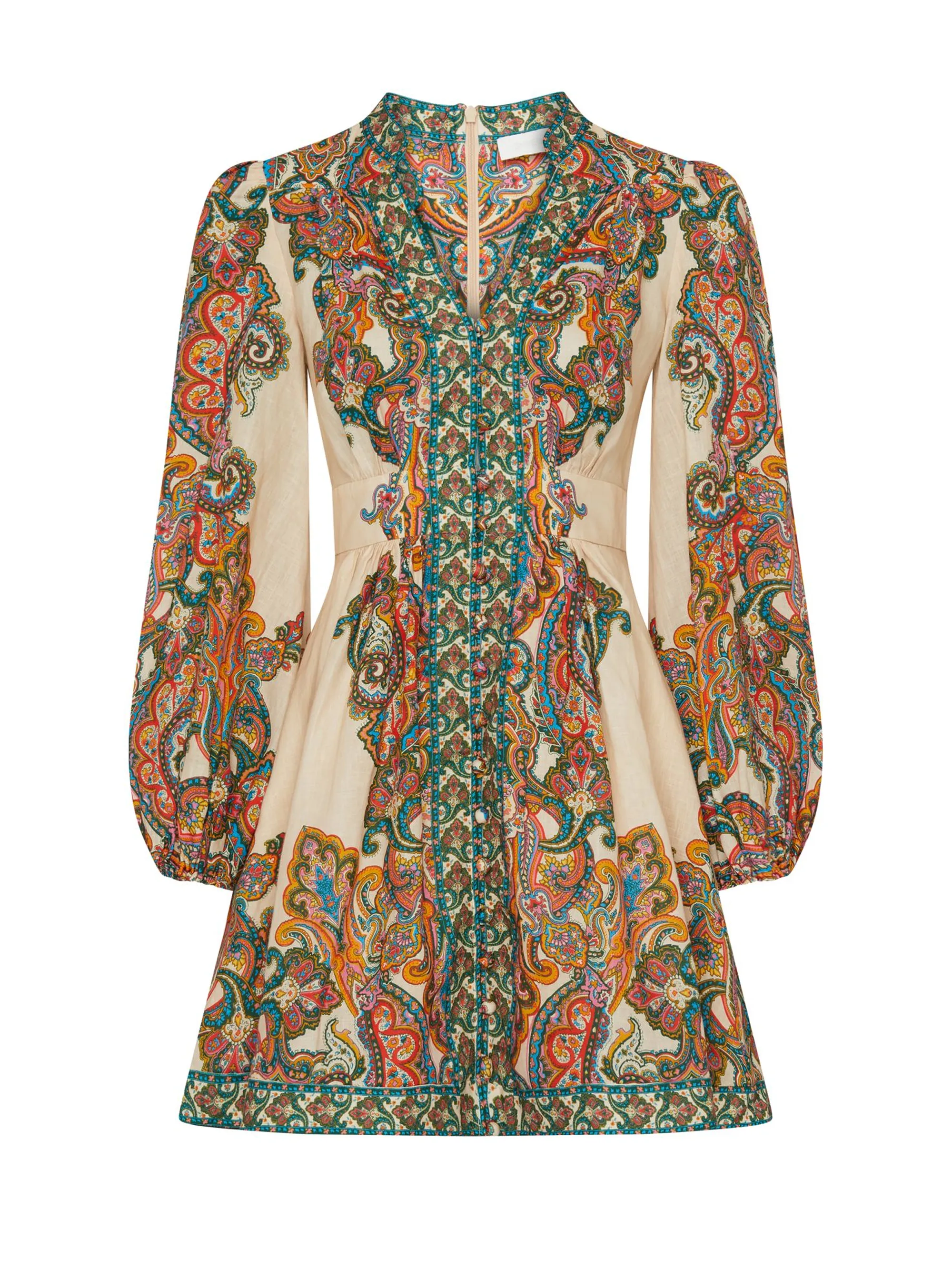 Zimmermann Ottie Plunge Mini Dress