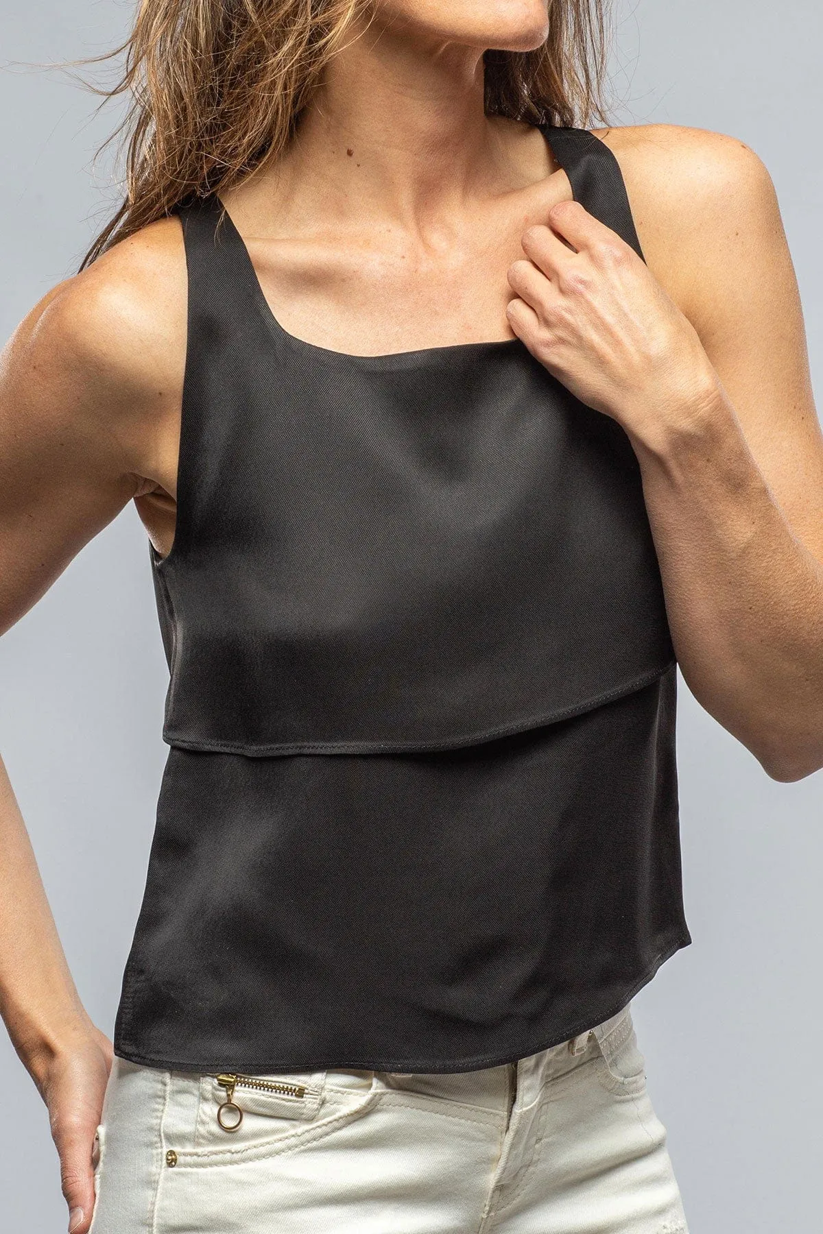 Zoe Top In Black Sharkskin