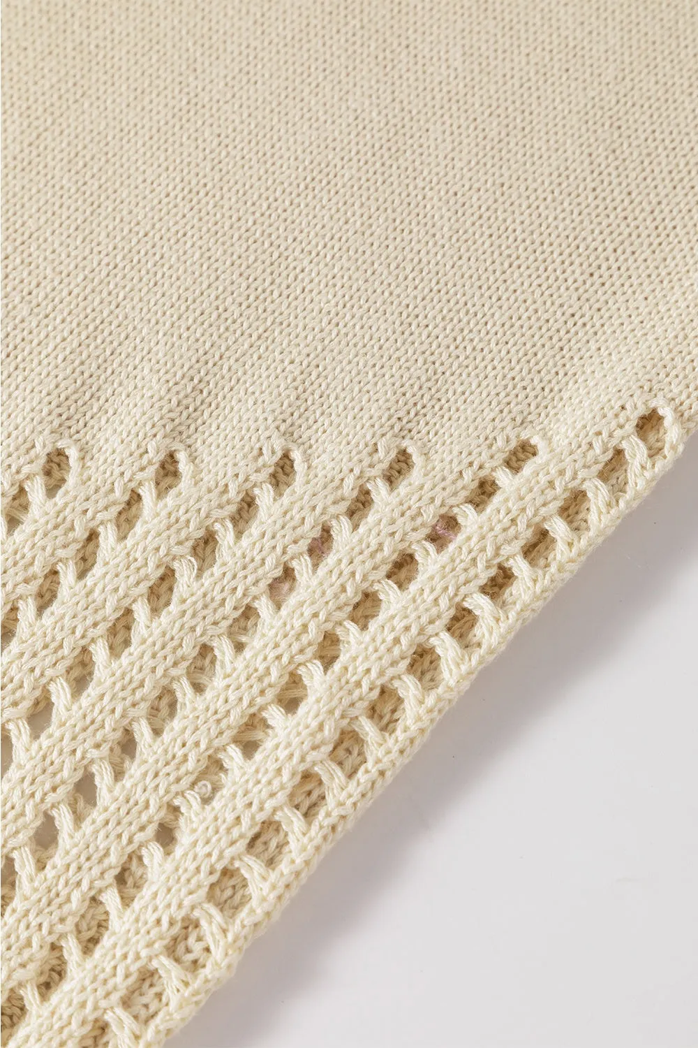Zoya Openwork Round Neck Knit Vest