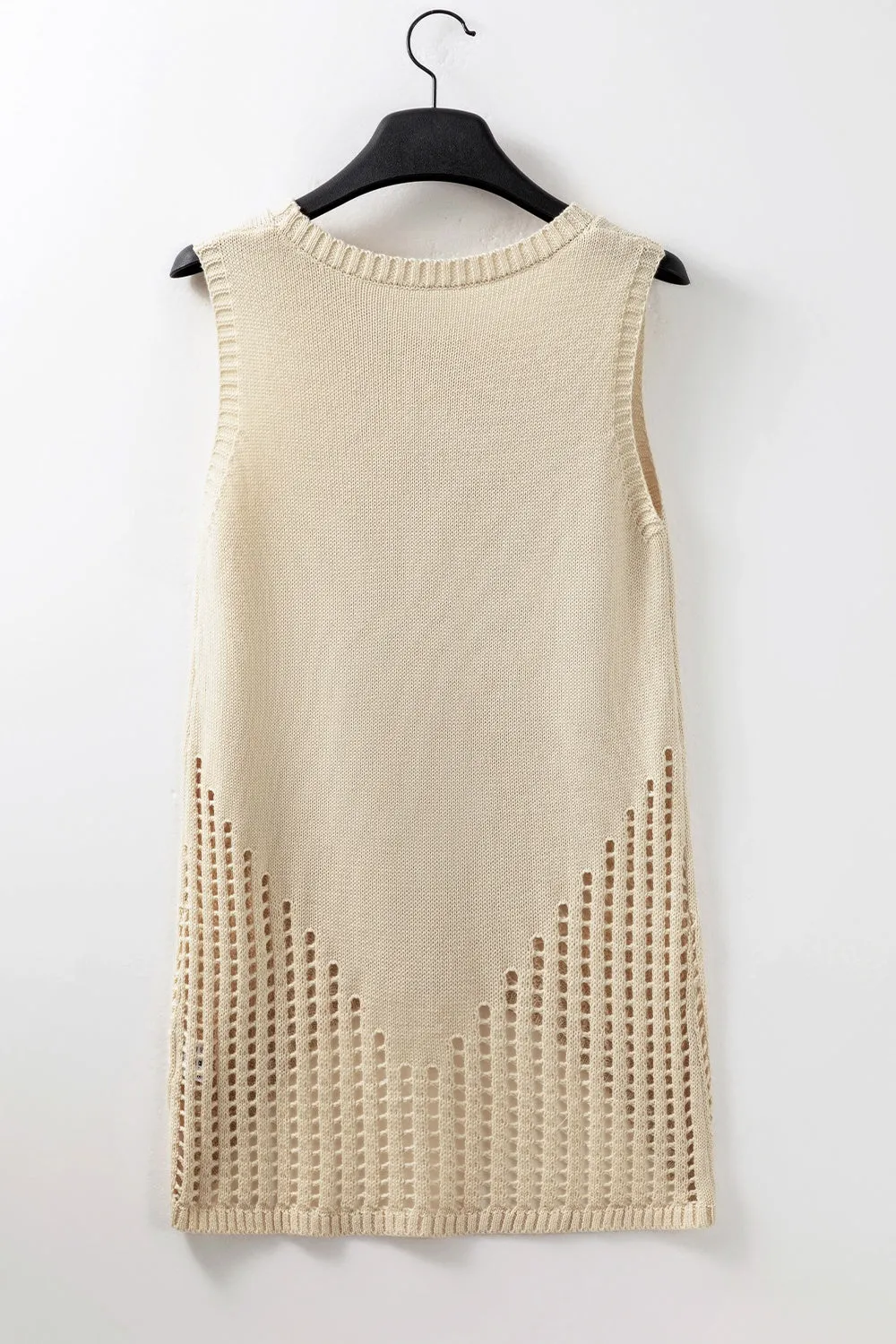 Zoya Openwork Round Neck Knit Vest